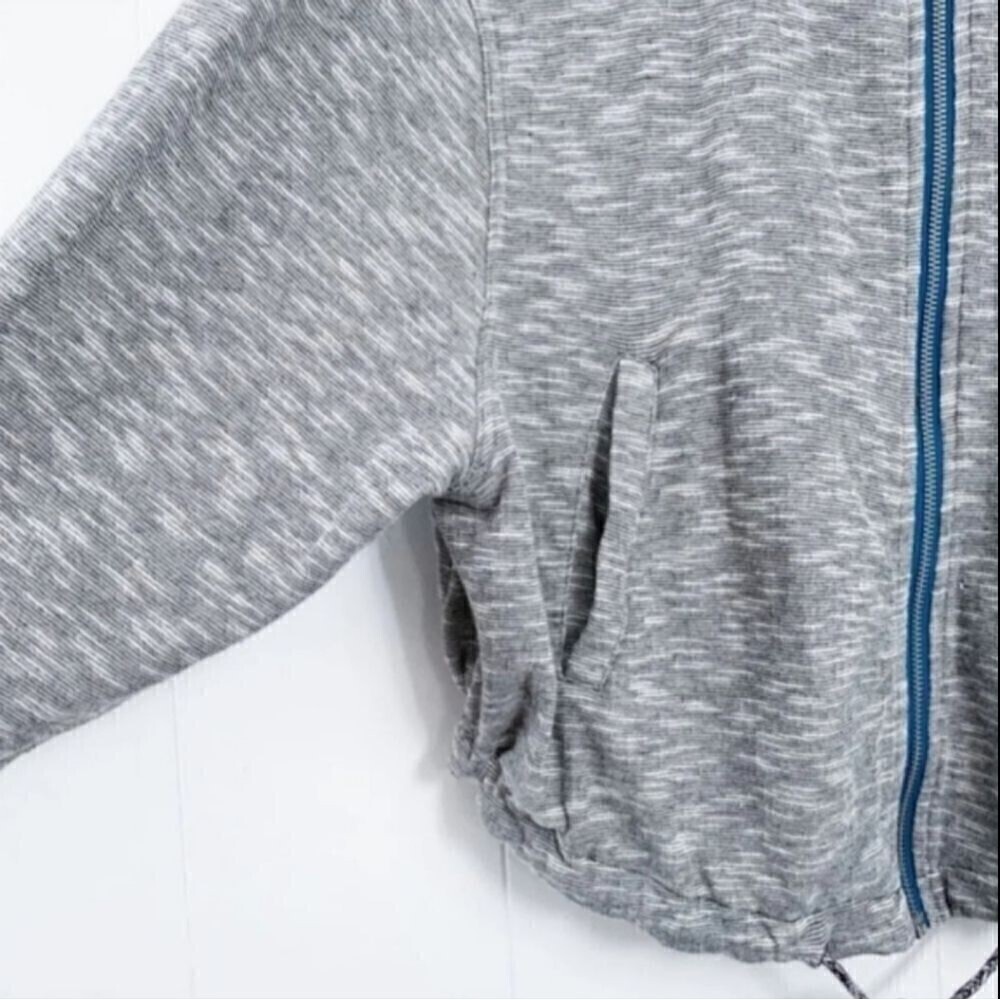 Free People Gray Static Cropped Hooded Zip Up Sweatshirt Jacket XS - Picture 7 of 9